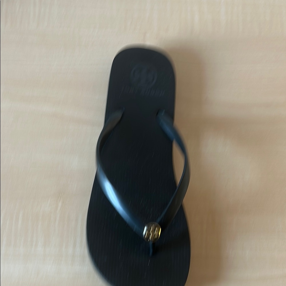 Tory Burch Black Leather Loafers with Cushioned Soles